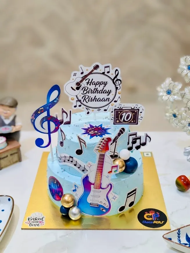 Music Themed Vanilla With White Choco Chips 2-Tier Cake2.webp