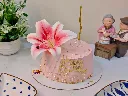 Pink lily floral chocolate mousse 500g 2.webp