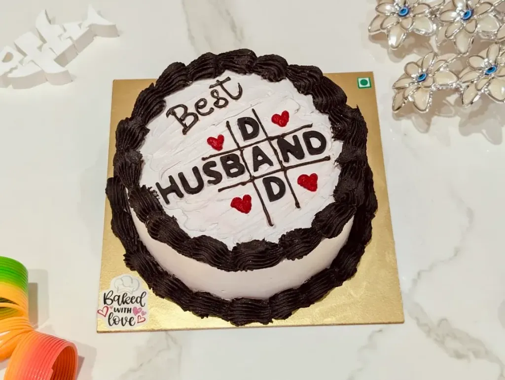 Customized Vanilla With White Choco Chips Best HUSBAND & DAD Cake [500g]