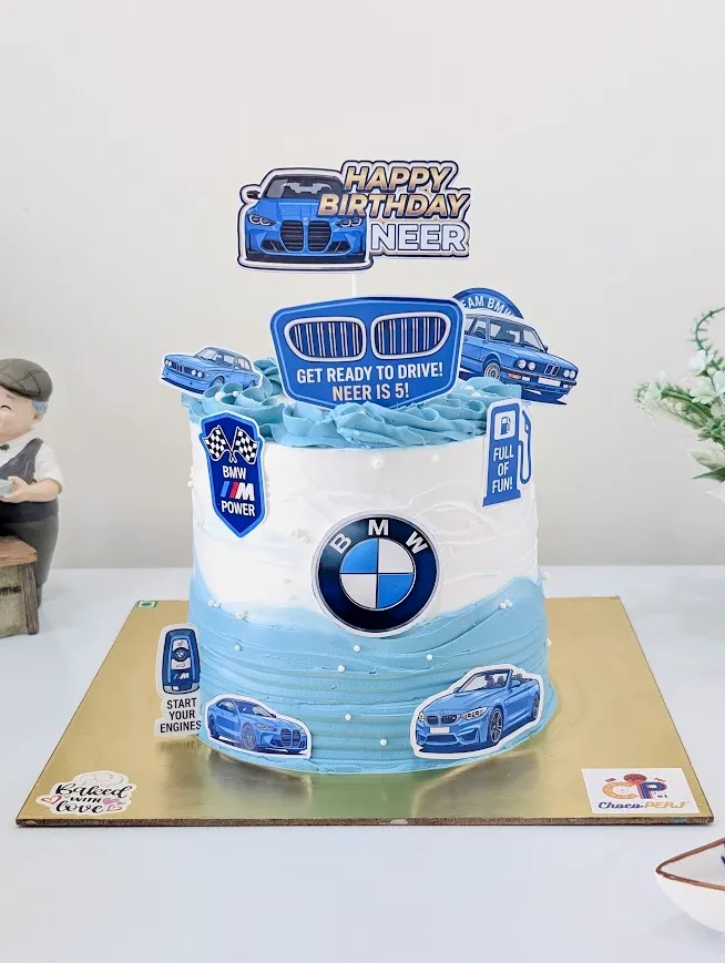 Customized BMW Themed Chocolate Mousse Tall Cake [1kg]