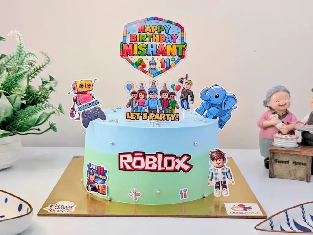 Customized Roblox Themed Blueberry Cake [1Kg]