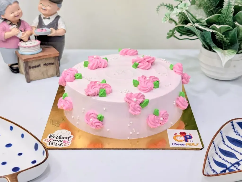 Customized Chocolate Truffle Pink Floral Cake [750g]