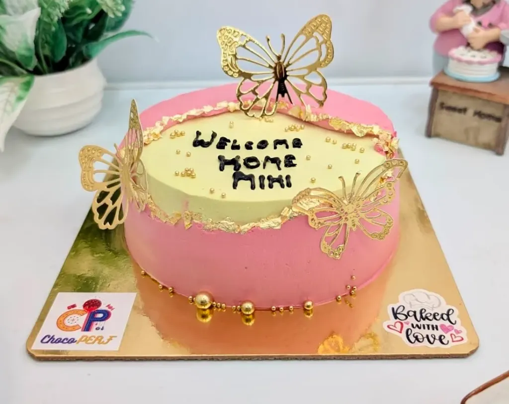 Customized Butterfly Themed Vanilla with White Choco Chips Cake [500g]