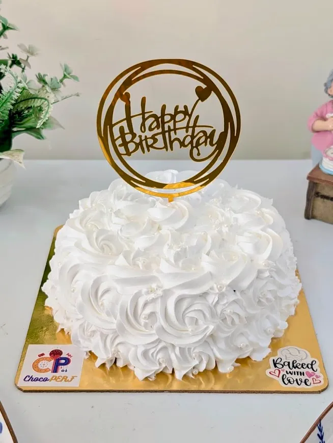 Customized White Floral Vanilla Cake [500g]