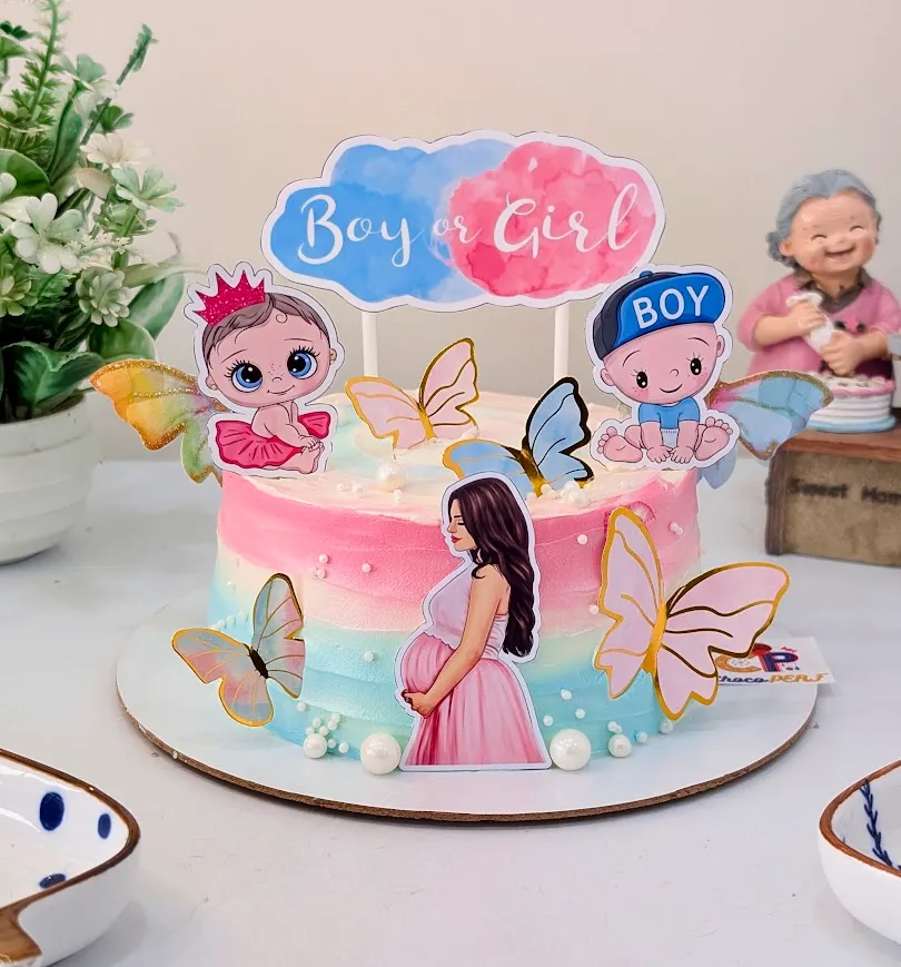 Customized Baby Shower Themed Chocolate Mousse Cake [500g]