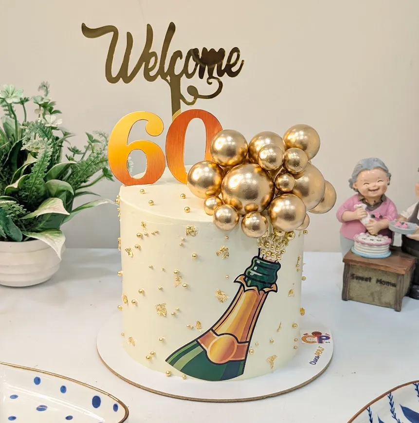 Customized Welcome 60s Themed Lotus Biscoff Tall Cake [1Kg]