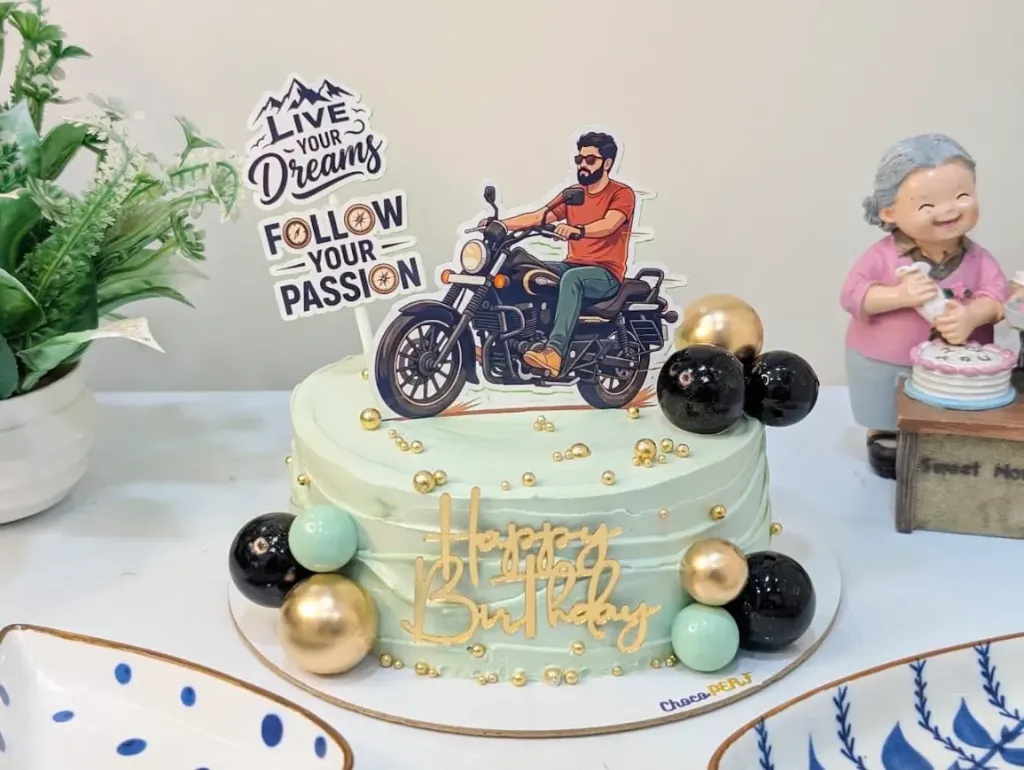 Customized Bike Lover Themed Chocolate with Nutella & Hazelnuts Cake [500g]