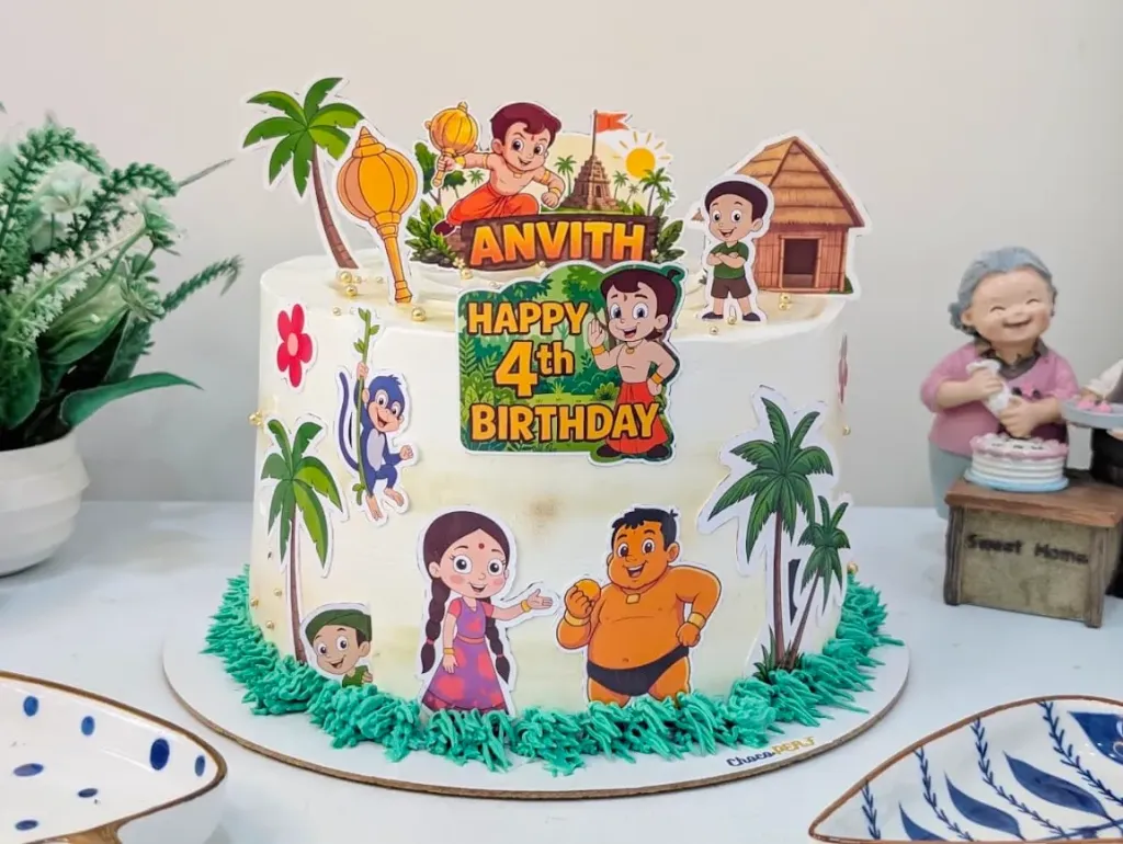 Customized Chhota Bheem Themed Chocolate Mousse Cake [1.5Kg]