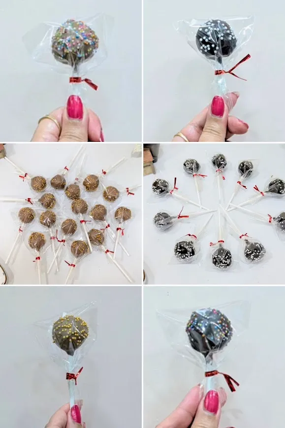 Customized Milk & Dark Chocolate Cake Pops - Bulk