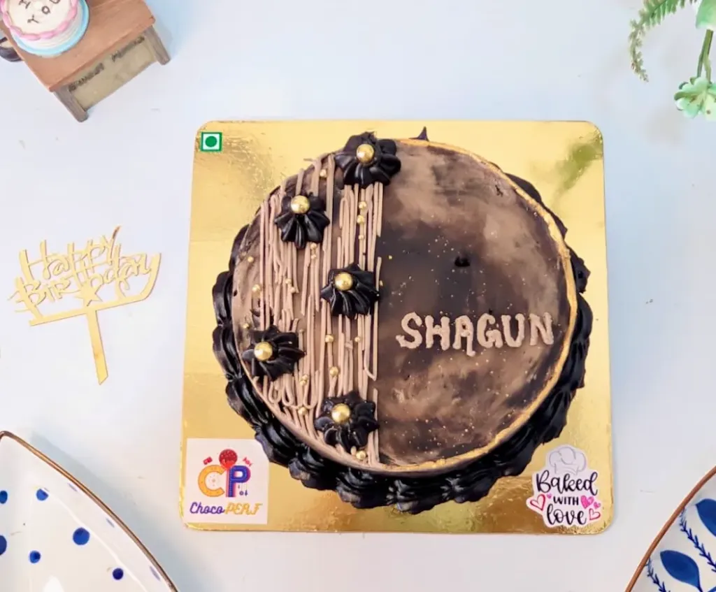 Customized Rustic Marble Effect Chocolate Truffle Cake [500g]