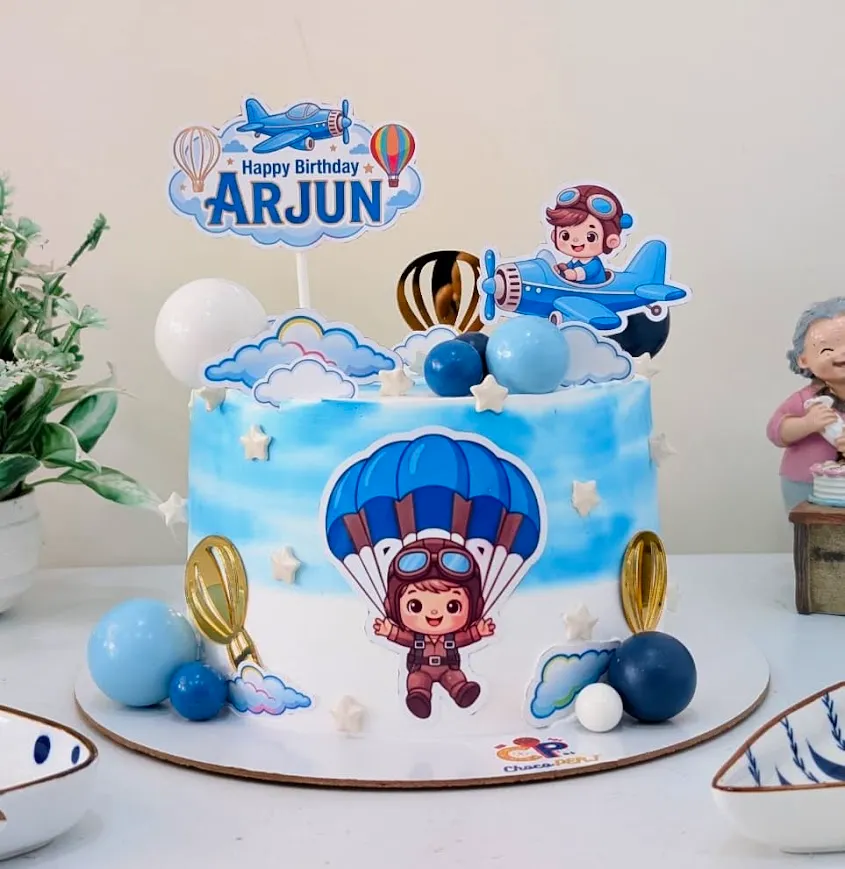 Customized Airplane Themed Pineapple Cake D2 [1.5Kg]