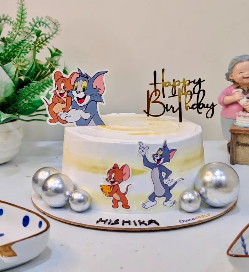 Customized Tom & Jerry Themed Blueberry Cake [500g]