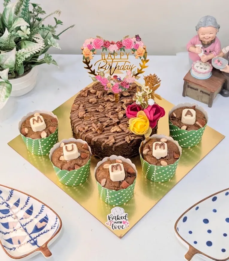 Customized Combo of Healthy Dates-Walnuts Tea Cake & Healthy Dates-Almonds Muffins