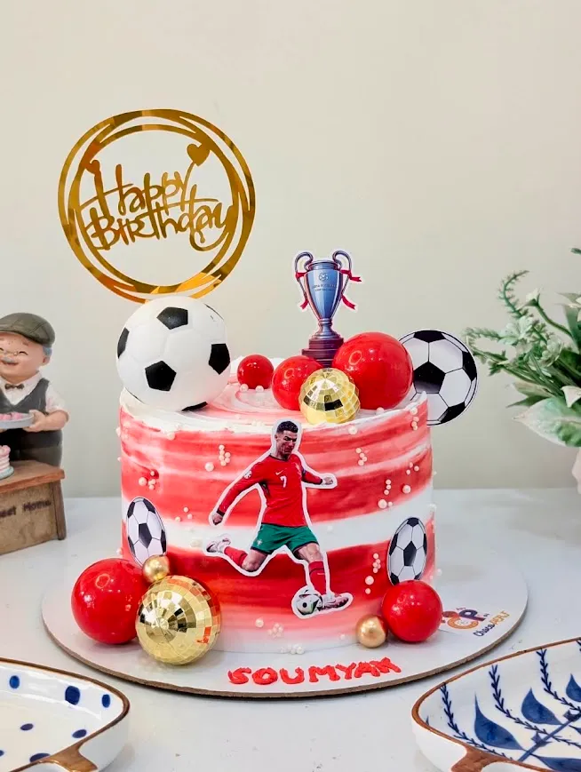 Customized Football (Ronaldo) Themed Caramel Cake [1Kg]