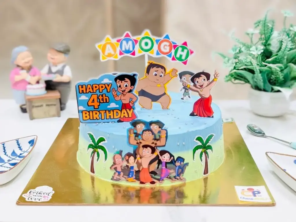 Customized Chhota Bheem Themed Pineapple Cake [1.5Kg]