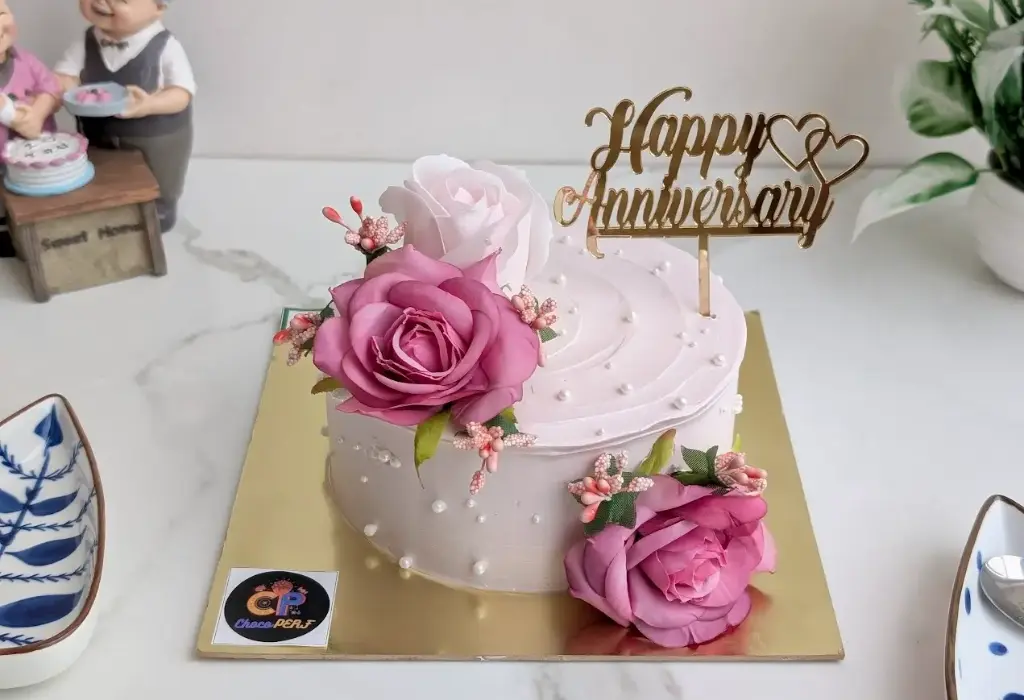 Vanilla Caramel Pink Floral Cake [500g]