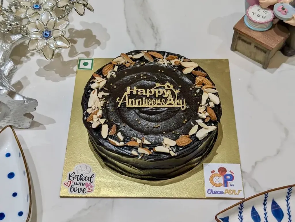 Customized Chocolate Truffle With Almonds Cake [Made in wheat flour & jaggery]