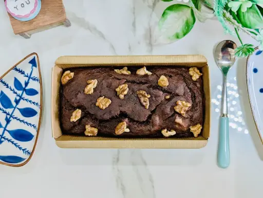 Healthy Chocolate Banana Walnuts Tea Cake